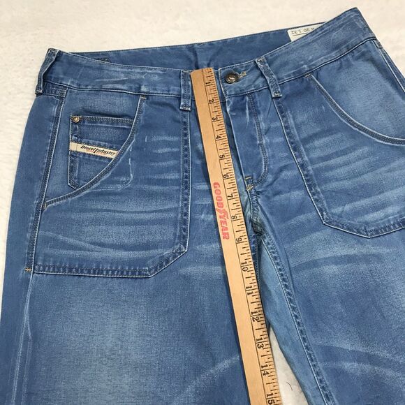 DIESEL Wirky Wide Boot Jean Women 32x31 (30/32 tag) Light Whisker Wash ITALY - Picture 7 of 16